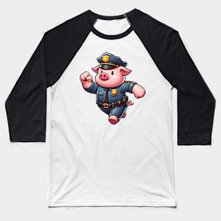 Pig Policeman Baseball T-Shirt